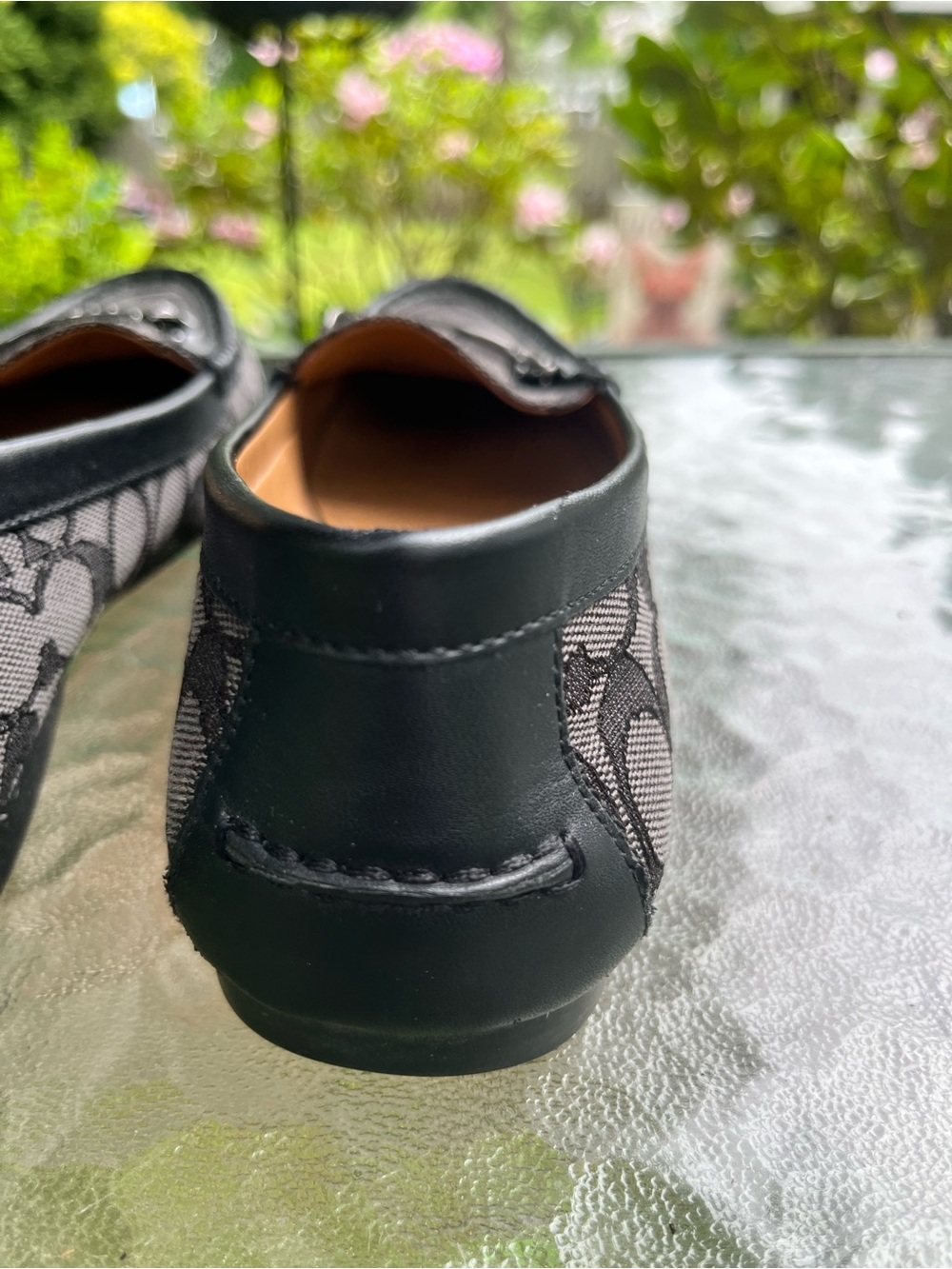 Coach Olive Signature Loafers Black Canvas Driving Flats - Picture 7 of 9